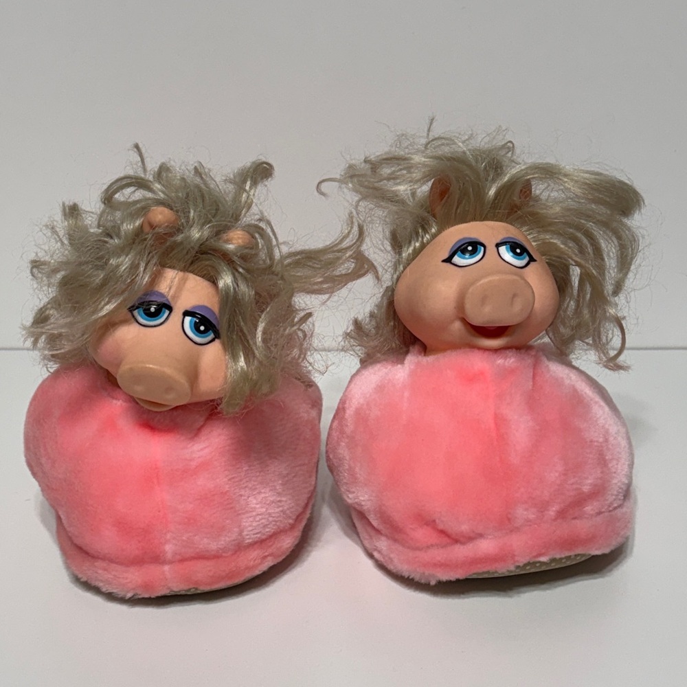 Jim Henson Vintage Muppets Miss Piggy Plush Slippers Adult Rare Never Worn